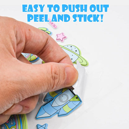 3D Space Puffy - Glow in Night Stickers