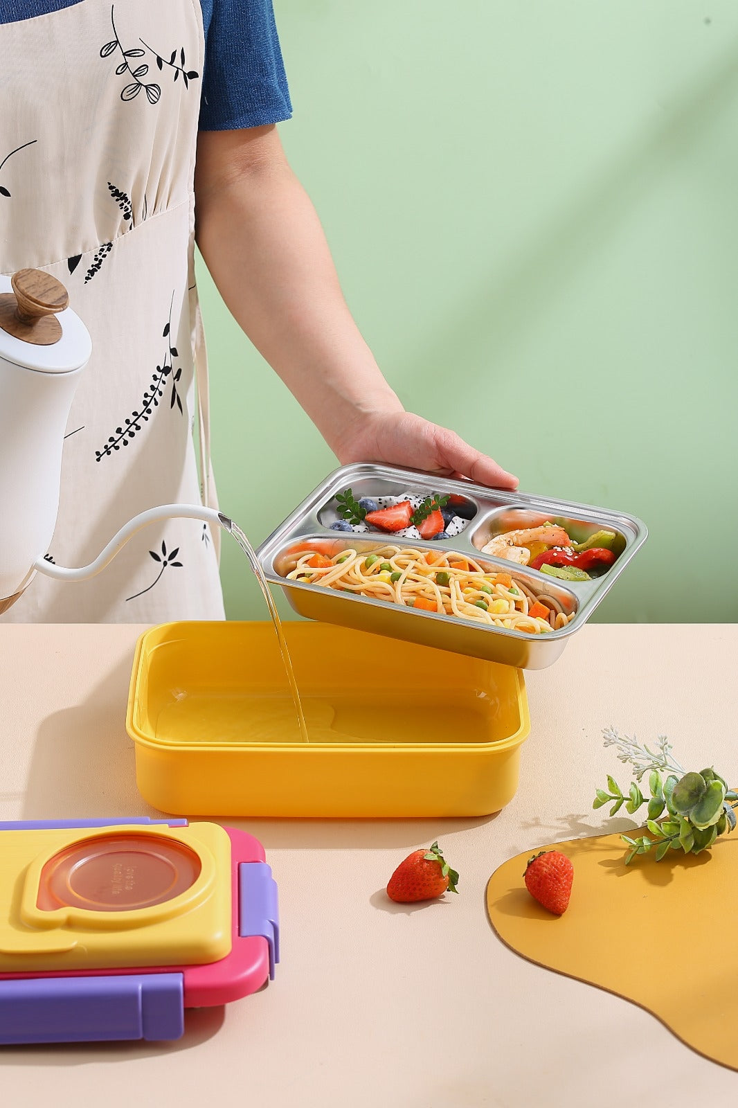 6 Compartments Cherry Berry Lunchbox (For Kids/Teenagers)