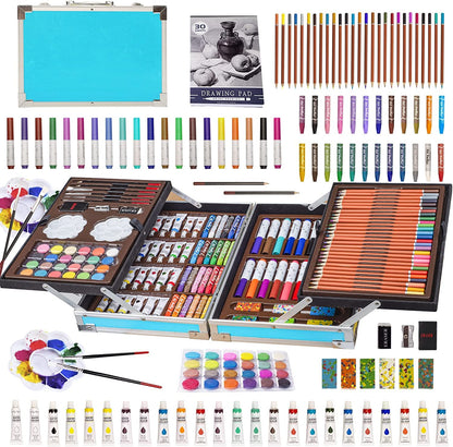Art and Craft Kit for kids (Coloured Pencil, Markers, Water colours, Tube colours, Sketchpens, Oil pastel, Brushes)