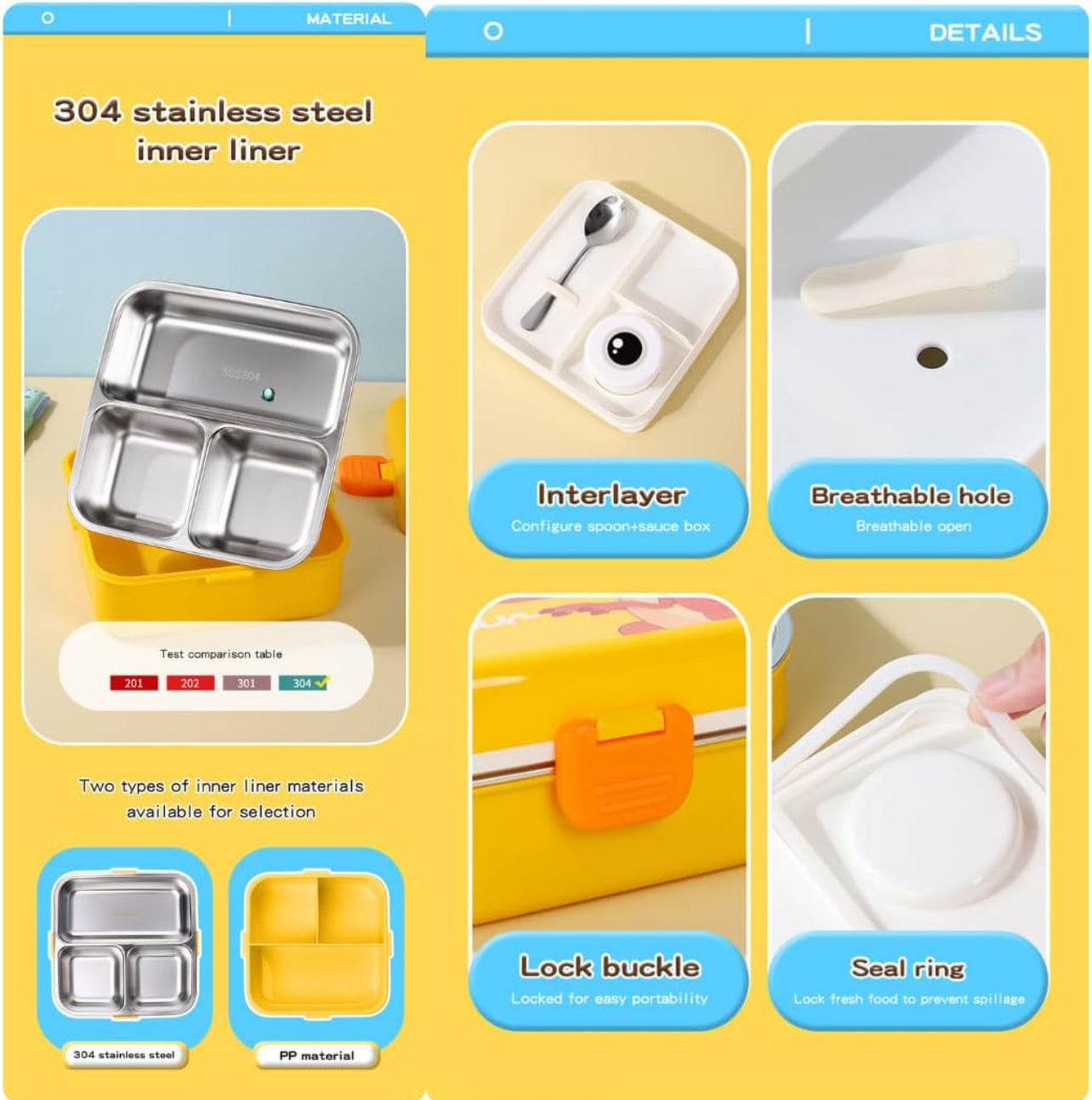 Cartoon Bento Box - Stainless Steel