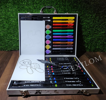 Art and Craft Kit for kids (Coloured Pencil, Markers, Water colours, Tube colours, Sketchpens, Oil pastel, Brushes)