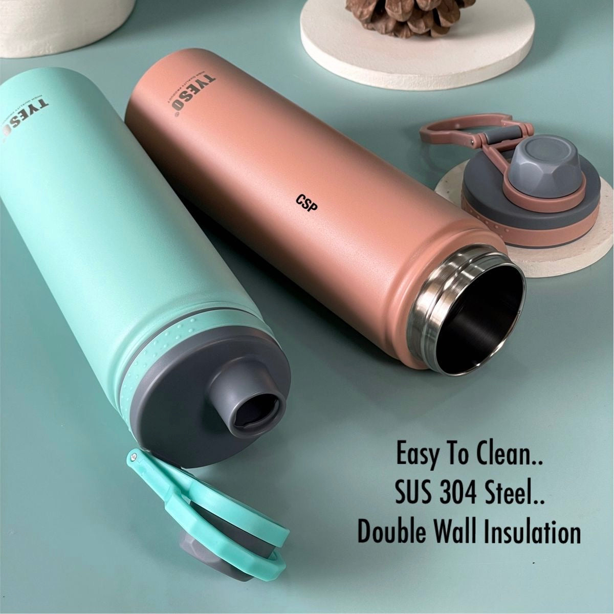 Tyeso - 750ml Vacuum Steel Bottle (Hot/Cold)