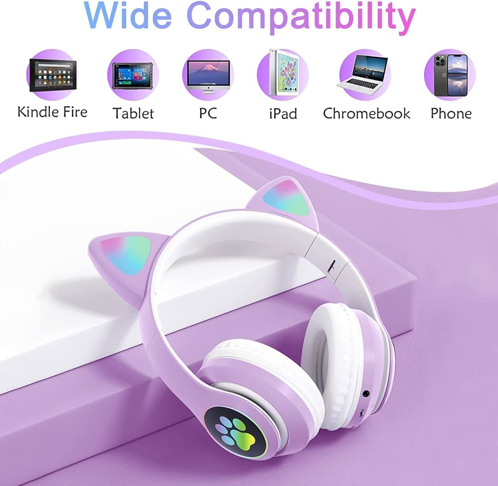 Meow Headphones with Lights - Wireless, Bluetooth