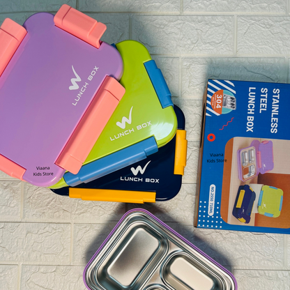 Opaque Lid : Spill Free 3 Grids Lunchbox