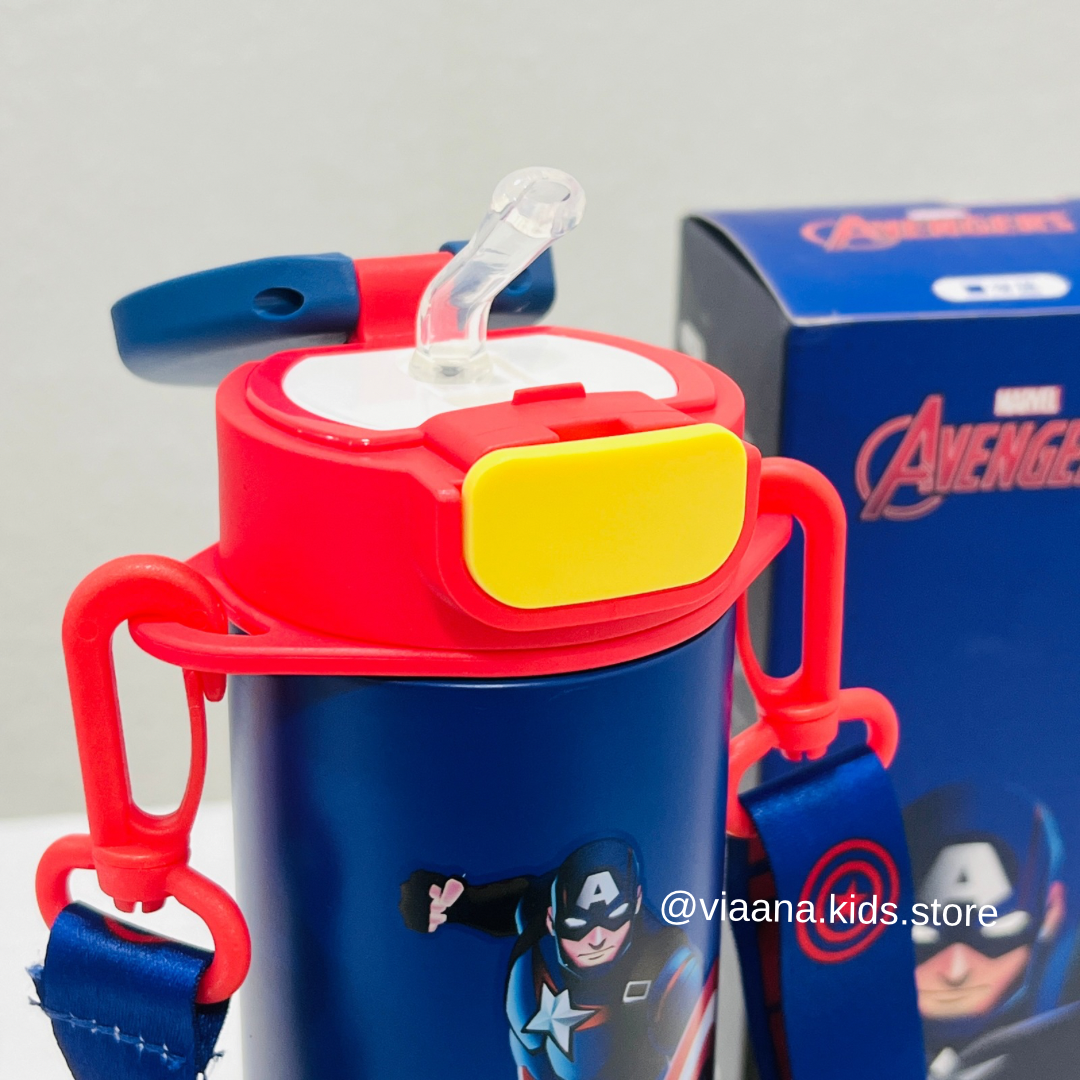 Mickey/Avenger Straw Thermos Cup | SUS316 | 430ml