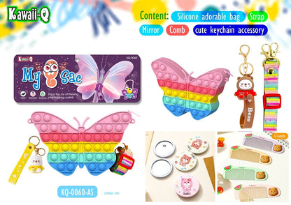 Pop IT Unicorn/Butterfly Sling Bag with Comb and Mirror