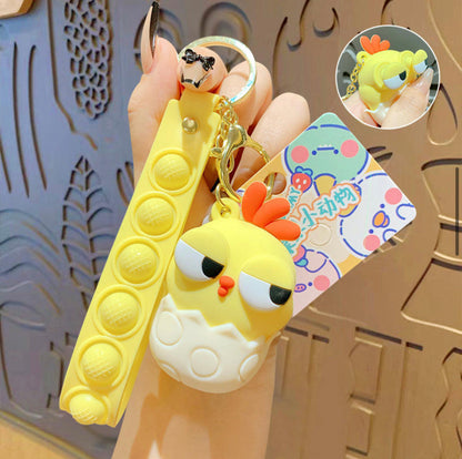 3D Cute Animal Keychain with Squishy Eyes