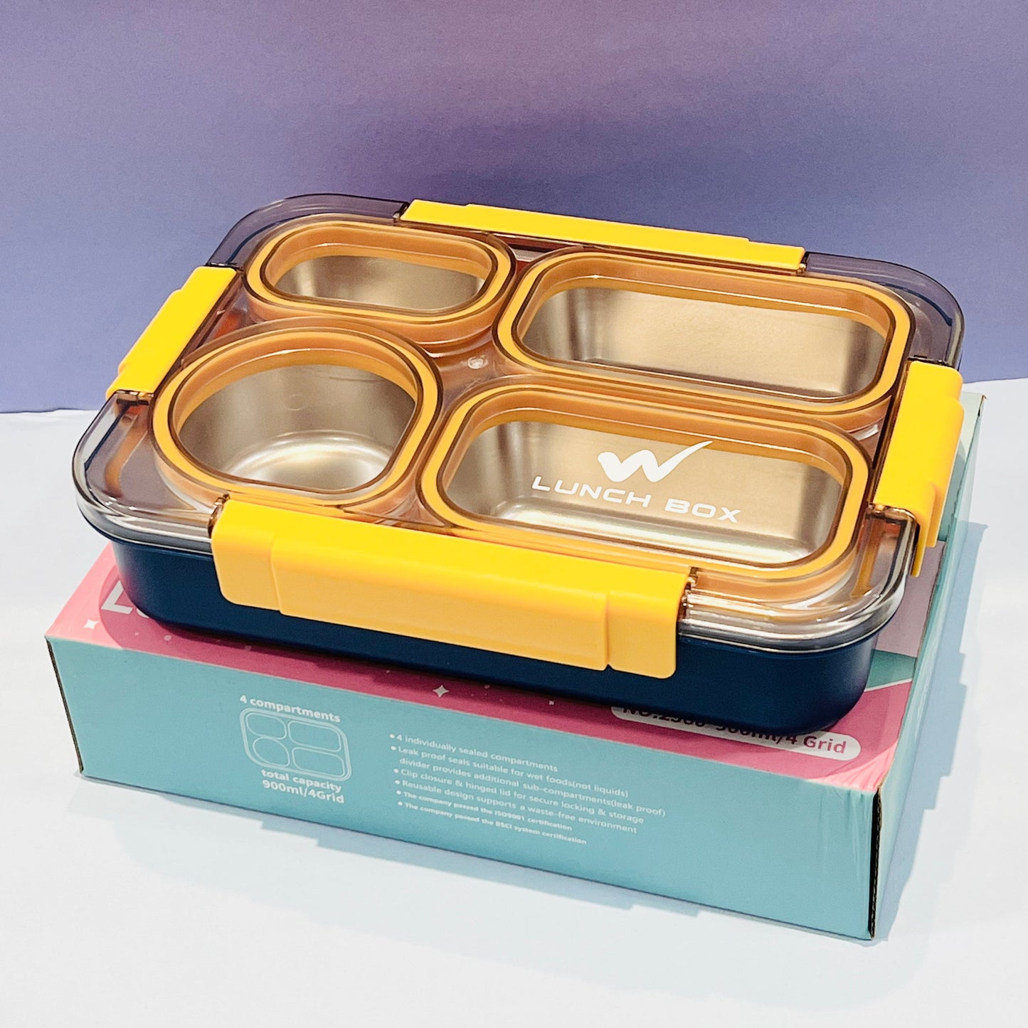 Buffet Meal - 4 Compartments 100% Spill Proof Lunchbox (900ml | For Adults/Teenagers)