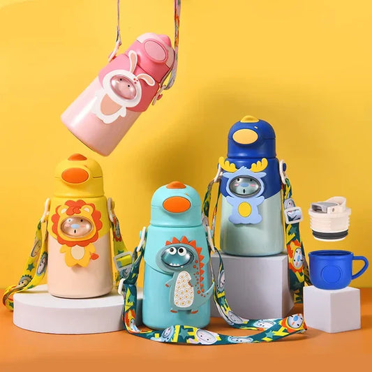 3D Animals - 500ml Sipper | Hot-Cold | 2 Caps