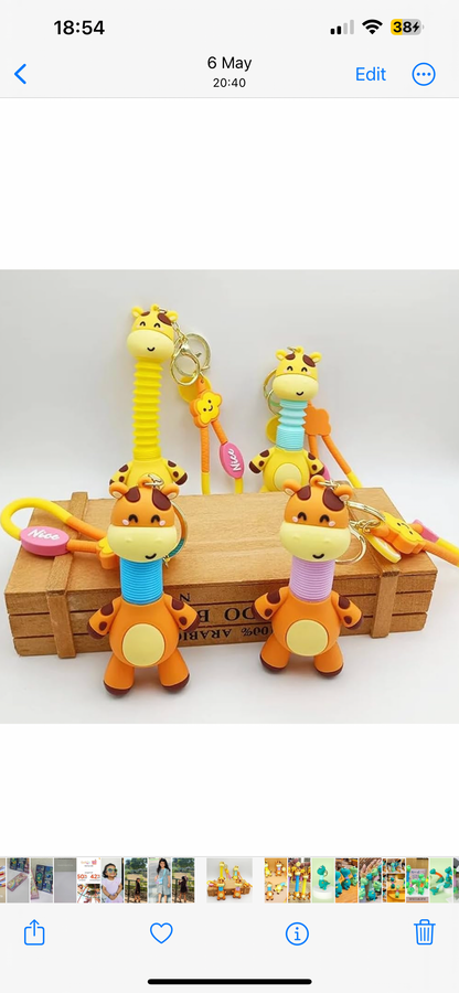 Giraffe Neck Pop It Keychain -  3D Silicone