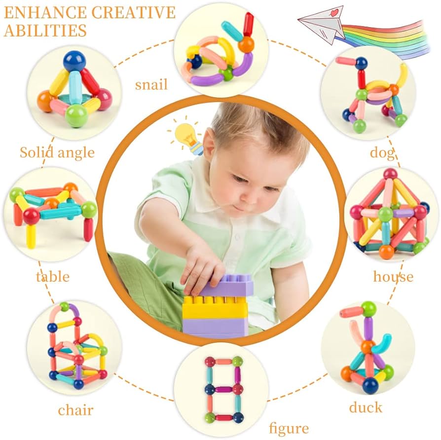 64pcs Magnetic Sticks and Balls Set | STEM | Educational