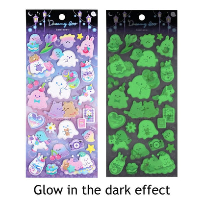 3D Puffy - Glow in Night Stickers