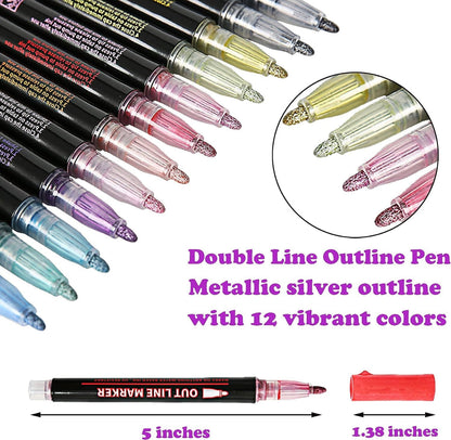 Outliner Marker Pens - 12pcs