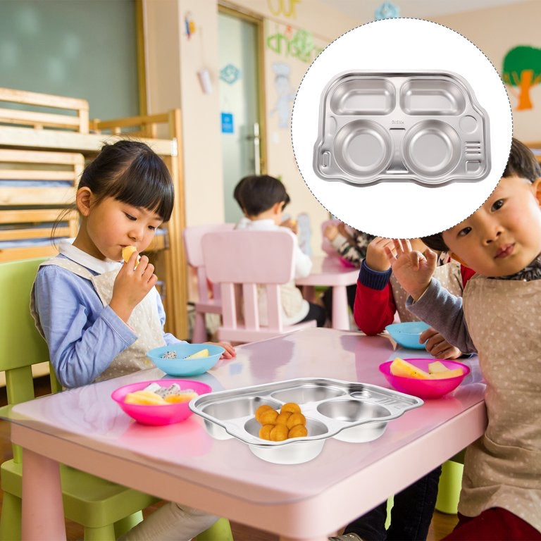 Stainless Steel Feeding Plates | Eat, Fun and Learn