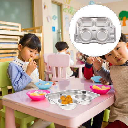Stainless Steel Feeding Plates | Eat, Fun and Learn
