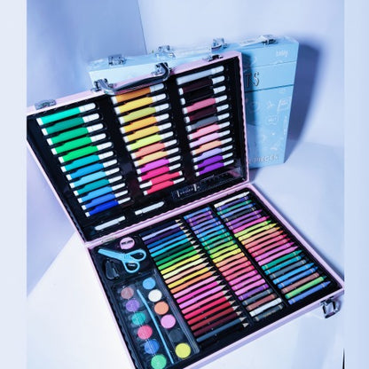 152Pcs Kids Painting Set - Oil Pastels, Color Pencils & Watercolor Pens