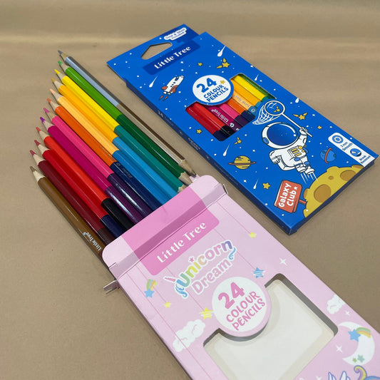 24 Coloured Pencils, Wax based core Pencil Crayons