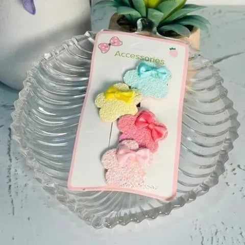 Star wirh Bow Hairpins - 4pcs