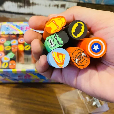 Superheroes Erasers - 6pcs