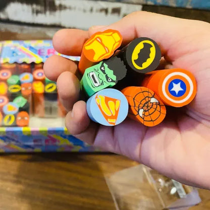 Superheroes Erasers - 6pcs