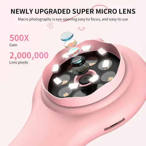 Kids Digital Microscope - 2000x Magnification, HD Display