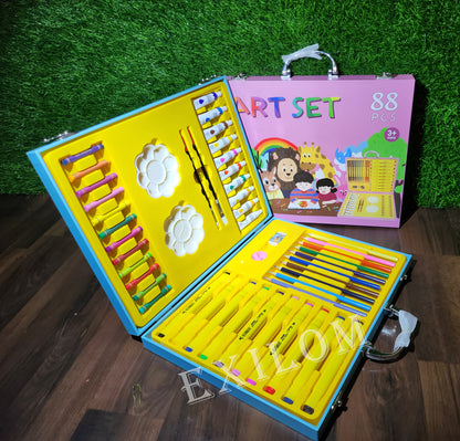 Art and Craft Kit for kids (Coloured Pencil, Markers, Water colours, Tube colours, Sketchpens, Oil pastel, Brushes)