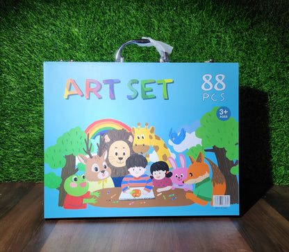 Art and Craft Kit for kids (Coloured Pencil, Markers, Water colours, Tube colours, Sketchpens, Oil pastel, Brushes)